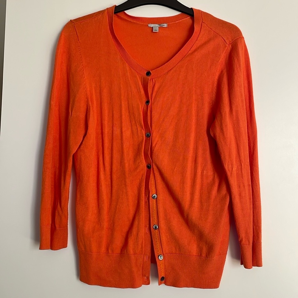 Orange Halogen Cardigan Sweater size Large
